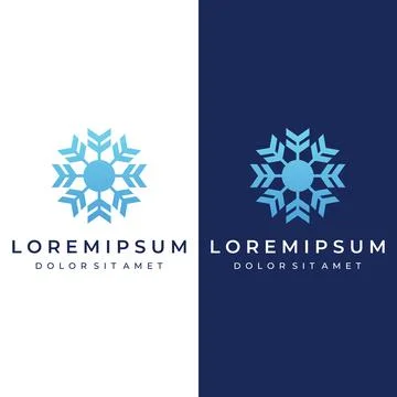 Logo template design abstract blue snowflake or cold elements with outline... Illustrazione stock