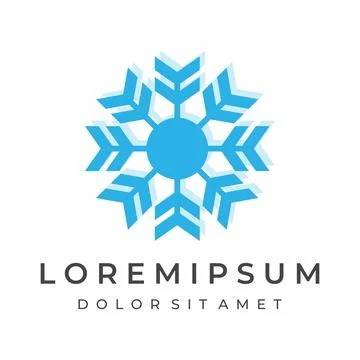 Logo template design abstract blue snowflake or cold elements with outline... Illustrazione stock