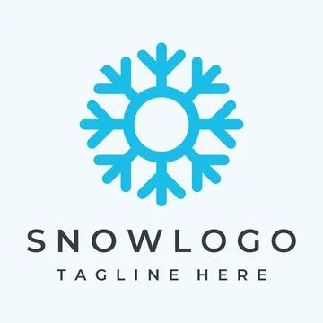 Logo template design abstract blue snowflake or cold elements with outline... Stock Illustration