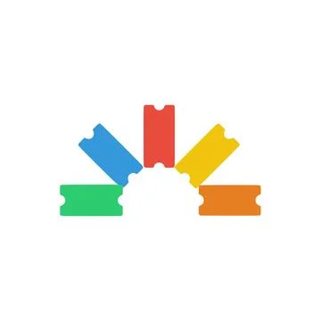 Logo Template Design Featuring Stacked Ticket Puzzle Pieces. Illustrazione stock