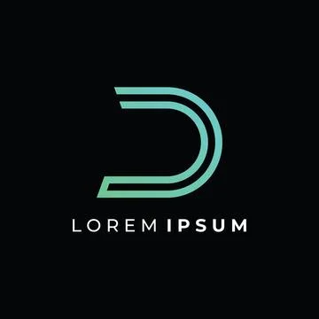Logo template design Initial geometry of the letter D. Logo design with a m.. Stock Illustration