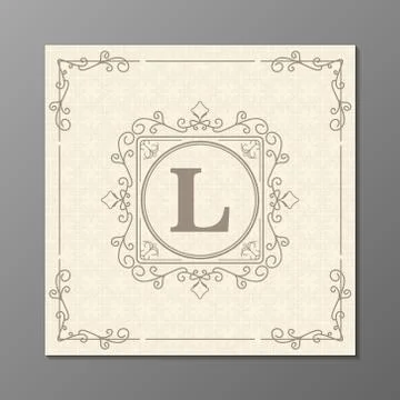Logo template design vector illustration. Royal monogram crest brand vintage  Stock Illustration