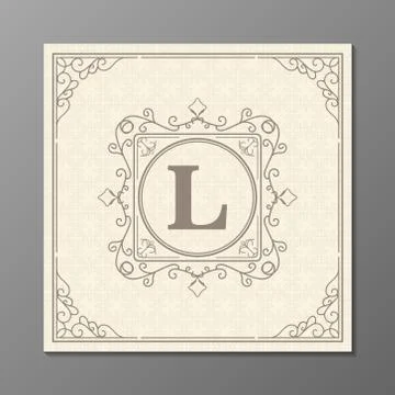 Logo template design vector illustration. Royal monogram crest brand vintage  Stock Illustration