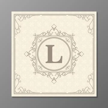 Logo template design vector illustration. Royal monogram crest brand vintage  Illustrazione stock