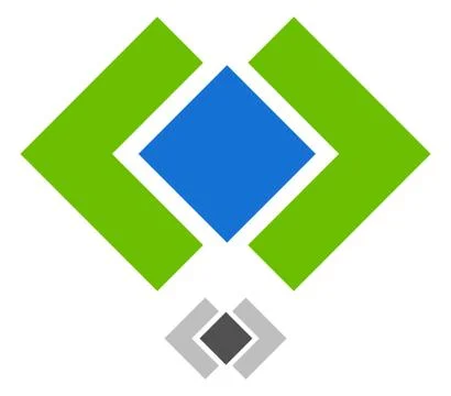 Logo template with frame and square interlocking. Node, abstract link chain l Stock Illustration