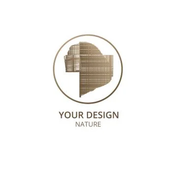 The logo template is the head of the Egyptian Sphinx with a nose. The vector  Stock Illustration