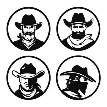 Logo template with the image of the man in hat Stock Illustration