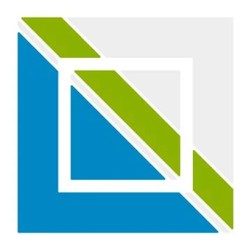 Logo template with interlocking, divided square. Abstract geometric logo. Stock Illustration