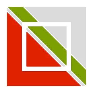 Logo template with interlocking, divided square. Abstract geometric logo. Stock Illustration