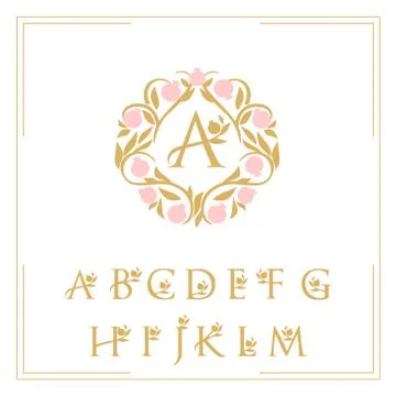 Logo template the letters are framed with a pattern Stock Illustration