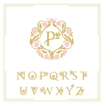 Logo template the letters are framed with a pattern Stock Illustration