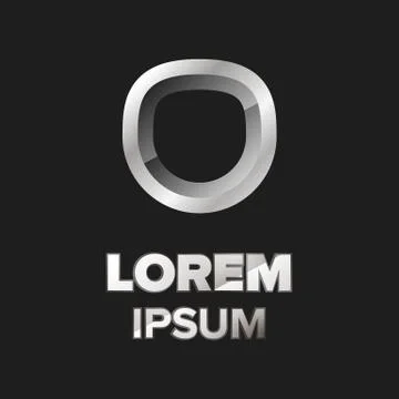 Logo template with metallic oval circle Stock Illustration