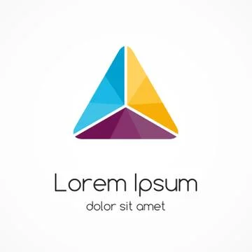 Logo template. Modern vector abstract triangle creative sign or symbol. Design イラスト素材