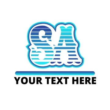 Logo template. Two SA letters in blue Stock Illustration