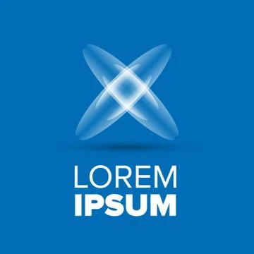 Logo template with X cross Stock Illustration