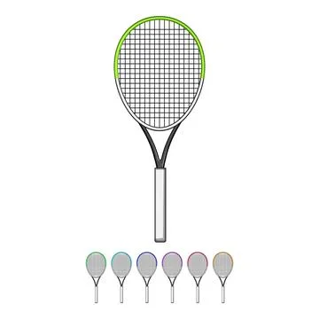 Logo tennis racket cartoon vector graphic 스톡 일러스트
