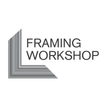 Logo on the theme of framing workshop, frame Stock Illustration
