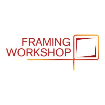 Logo on the theme of framing workshop, frame Stock Illustration