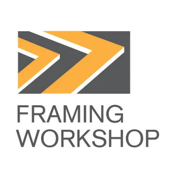 Logo on the theme of framing workshop, frame Stock Illustration