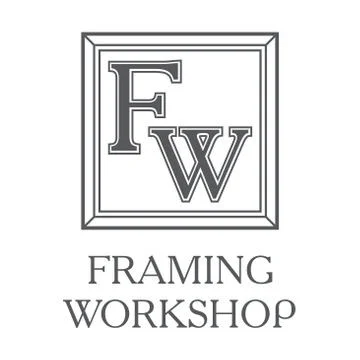 Logo on the theme of framing workshop, frame Stock Illustration