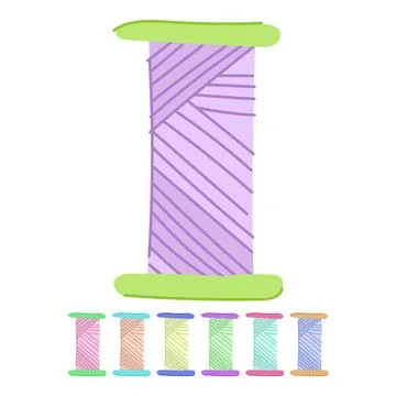 Logo thread spool vector cartoon graphic イラスト素材