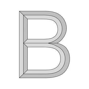 Logo three-dimensional letter B, vector capital second letter alphabet b symbol Stock Illustration