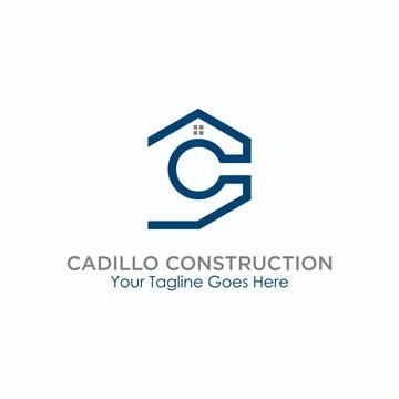 Logo tool. Letter C design. Roof image. Lineart concept. Stock Illustration