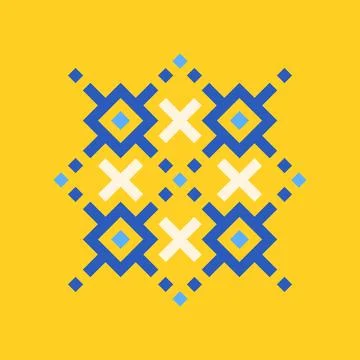Logo for traditional Ukrainian embroidery pattern, simple vector logo desig.. Stock Illustration