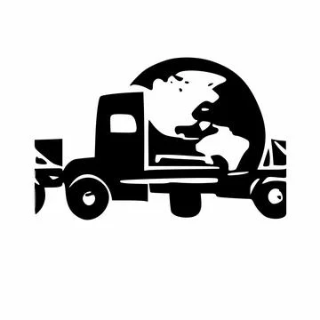 Logo of the transport company for the implementation of cargo transportation 스톡 일러스트