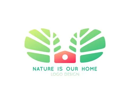 Logo tree home Illustrazione stock