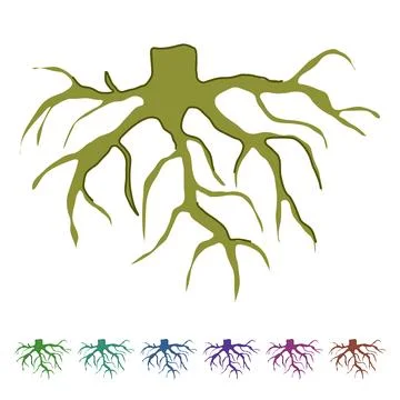 Logo tree root vector cartoon graphic 스톡 일러스트