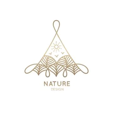 Logo trees in triangle Stock Illustration