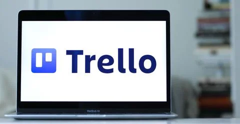 Logo of Trello, a web-based Kanban list-making and productivity app developed by 스톡 사진