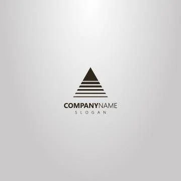 Logo of a triangle crossed by lines of different widths Stock Illustration