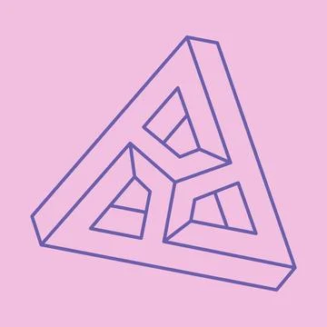 Logo triangle. Impossible shapes, optical illusion, vector pattern. Optical art Stock Illustration