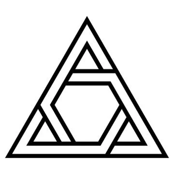Logo triangle sign closed system, the vector triangle with twisted sides of the Stock Illustration