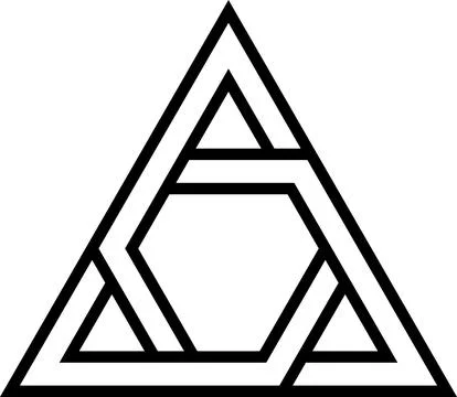 Logo triangle sign closed system Illustrazione stock