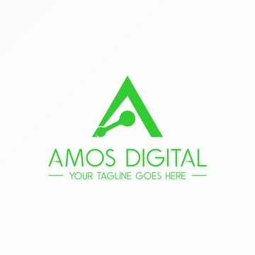 Logo A. Triangular design. Digital image. Letter A abstract concept. Stock Illustration