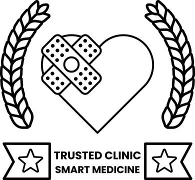 A logo for a trusted clinic that specializes in smart medicine Stock Illustration