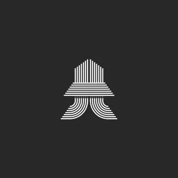 Logo tt letter monogram initials creative idea black and white emblem, hipste Stock Illustration