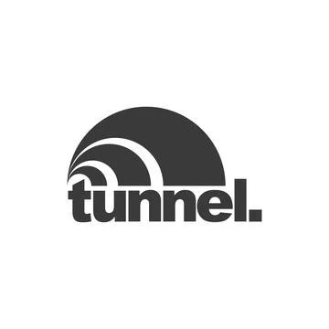 Logo tunnel wave unique simple design minimalist isolated Stock Illustration