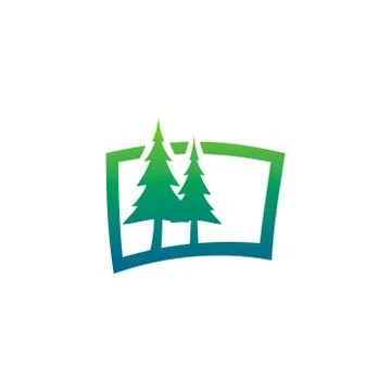Logo of two trees in a picture frame Stock Illustration