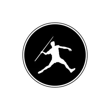 Logo type vector image of Javelin throwing Athlete. Stock Illustration