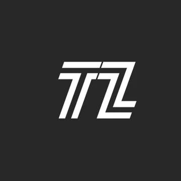 Logo TZ letters monogram simple artline design, two initials letters T and Z  Stock Illustration