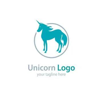 Logo with a unicorn on a white background Stock Illustration
