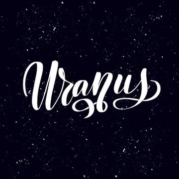 Logo with Uranus Planet. Vector Illustration isolated Stock Illustration