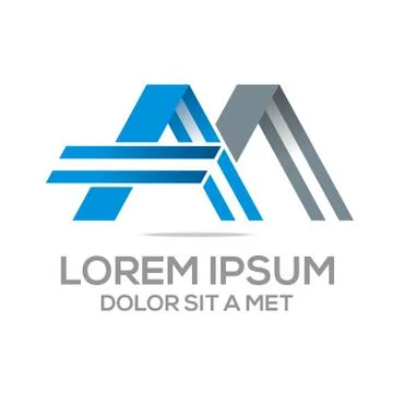 Logo Vector AM Lettermark Abstract Business Stock Illustration