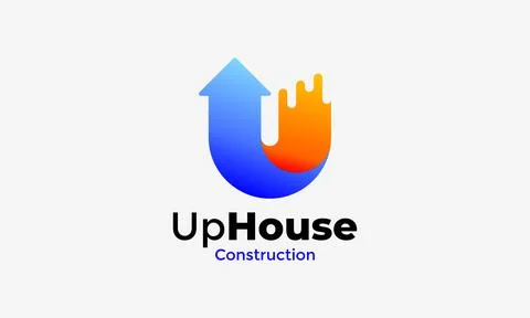 Logo vector arrow up home concept property estate house company business sy.. Stock Illustration