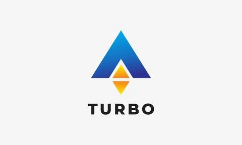 Logo vector blue color arrow sharp concept minimalism art symbol triangle sty Stock Illustration