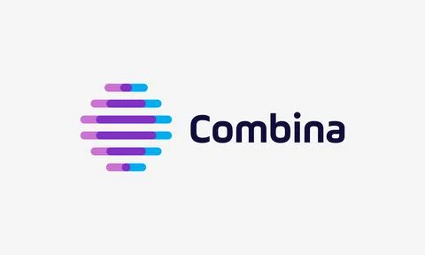 Logo vector blue color link minimalist style technology iconic connection n.. Illustrazione stock